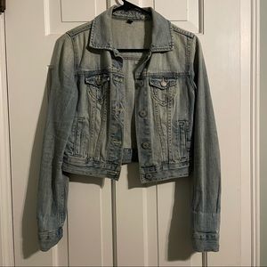 American Eagle Cropped Aztec Denim Jacket